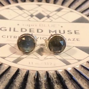 Mini Silver/Labradorite Stud Earrings - image 1